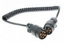 Curly connecting lead, 1.0M with 7 pin plugs.